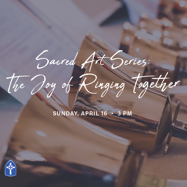 Sacred Arts Series: The Joy of Ringing Together
Sunday, April 16, 3 PM, Sanctuary

Rebecca Holt, director of St. Luke’s Methodist Wesleyan Ringers and Second’s Handbell Ensemble
Mike Keller, director of Circle City Ringers
